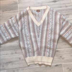 Oversized Dilute/Pastel Heart Pattern Sweater